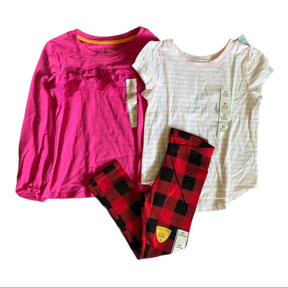 Girls Toddler Set of 3 Girls Shirts Legging Lot 4T 5T NWT - Picture 1 of 4